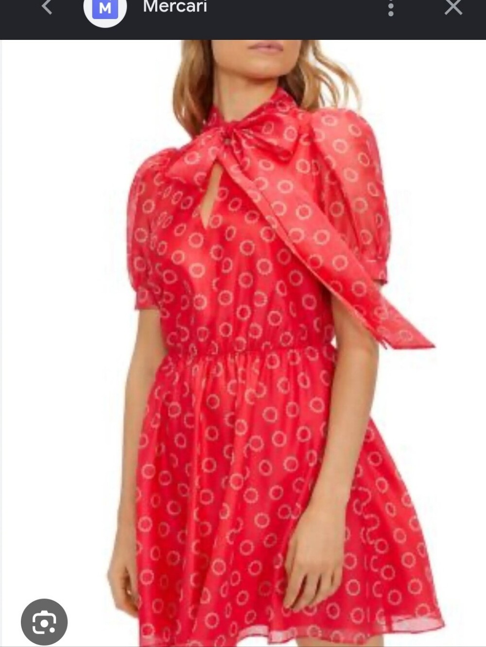 Ted Baker London Dotty Puff Sleeve Mini Dress Coral Size 3